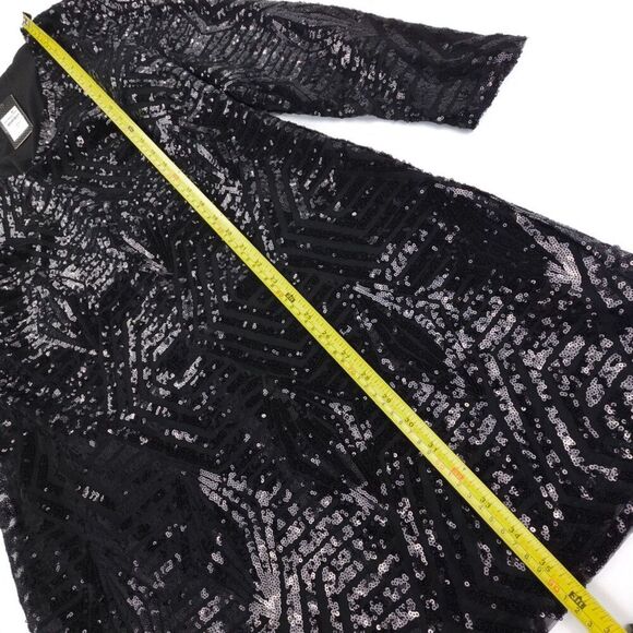 NWT City Chic Bright Lights Dress Sequin Embellished Geometric Black Plus 14 - Picture 4 of 8